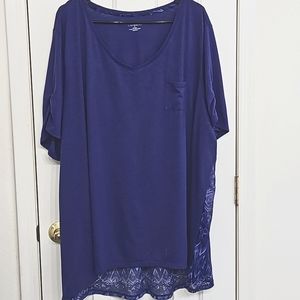 Catherine's 4X 30/32 Purple Short Sleeve Blouse
